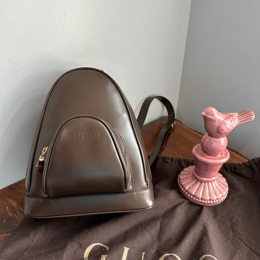 The Loon -Orvis bags Gucci Sling/Backpack in Brown Patent Leather