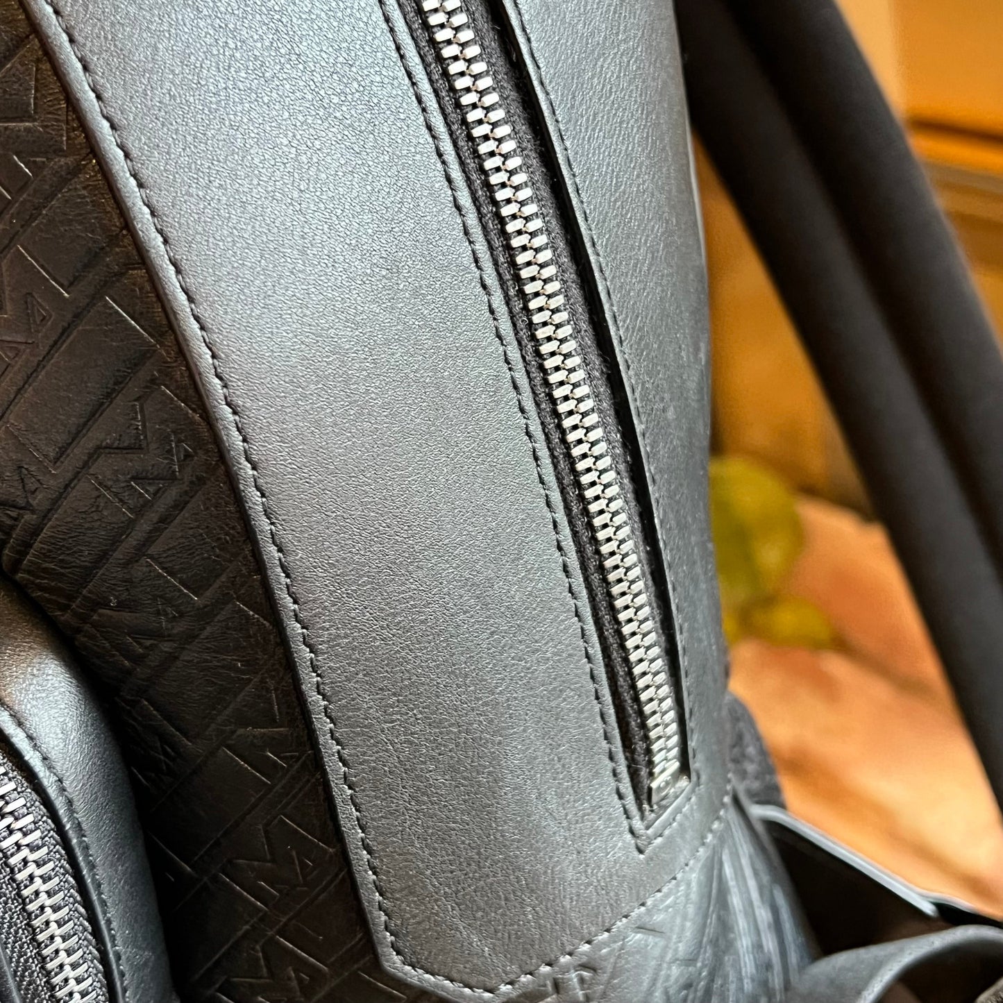 MONT BLANC 4810 Black M Gram Embossed Leather Backpack