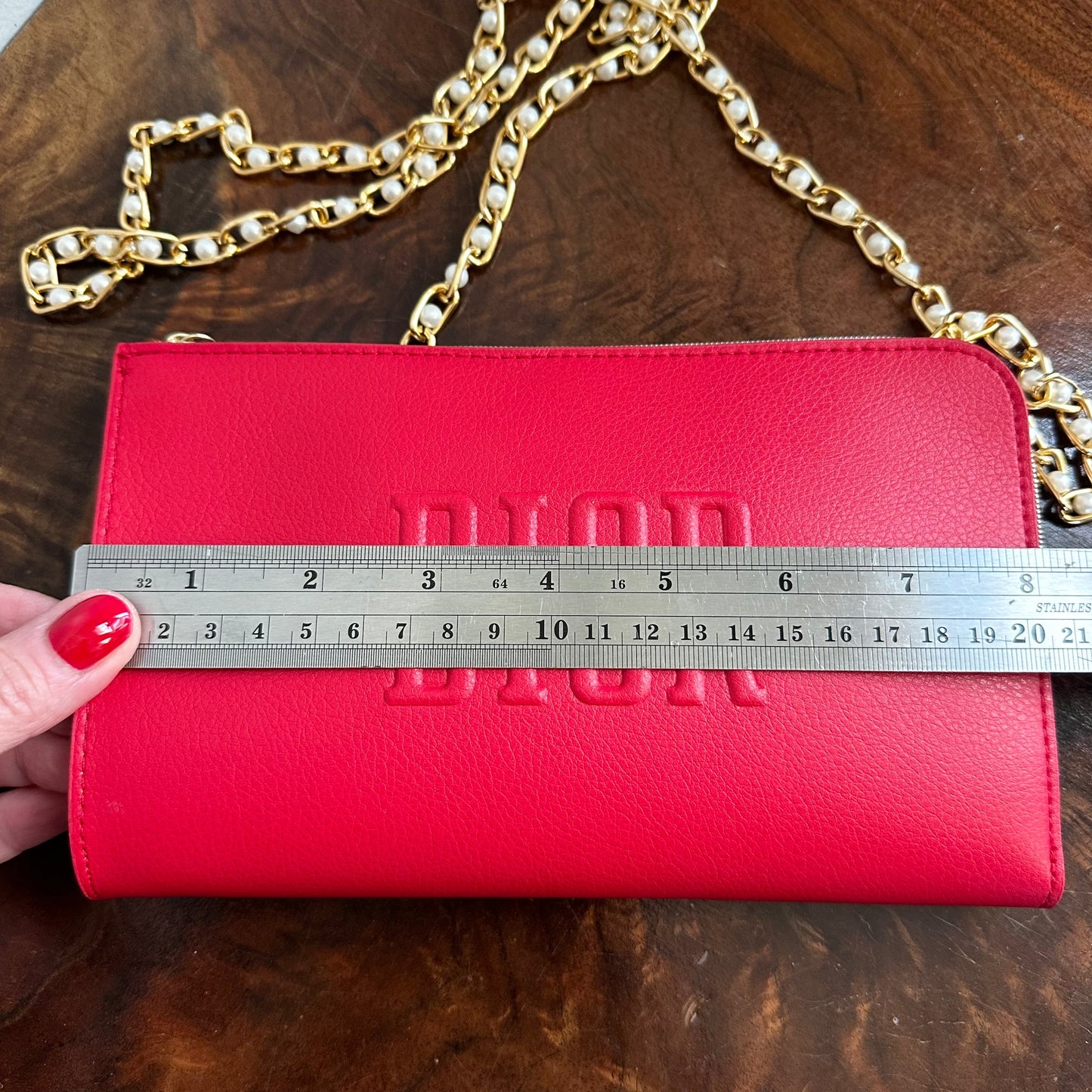 The Junco Crossbody Bag - Christmas Red in Embossed Dior
