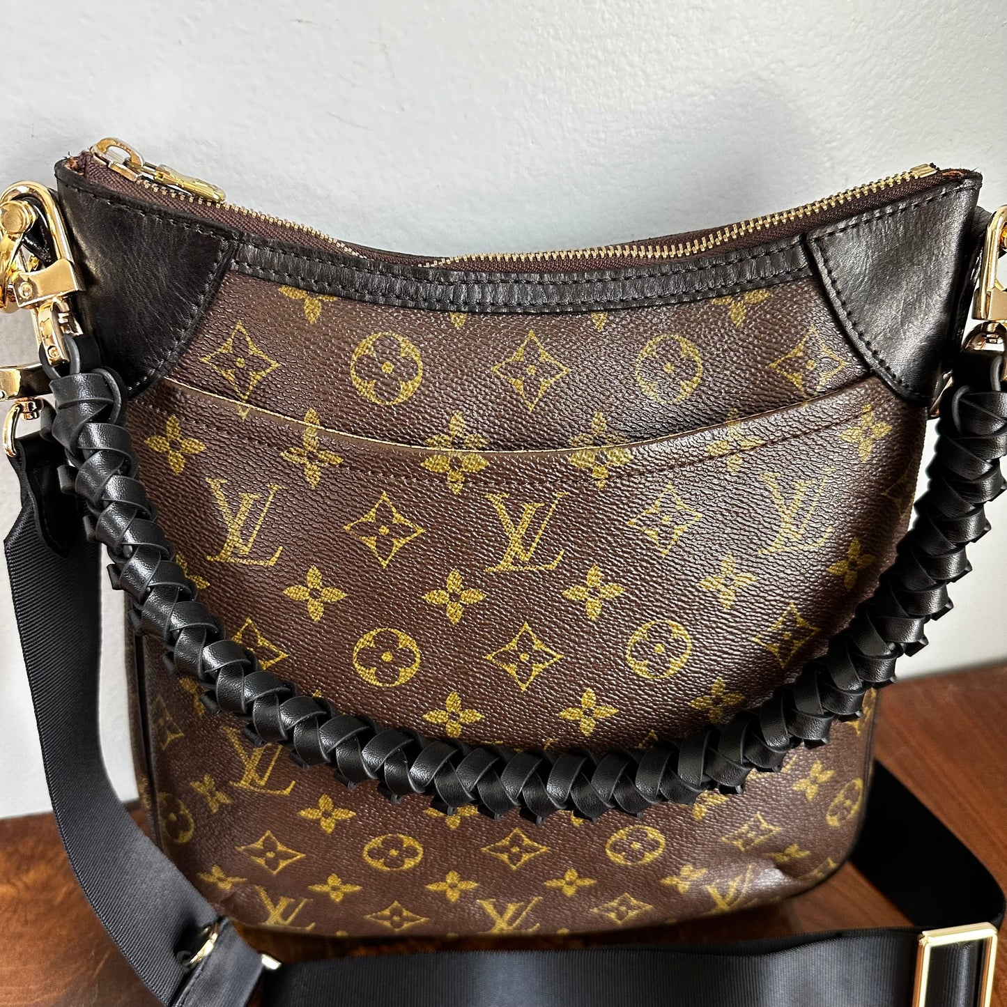 The Peacock Crossbody Handbag -Orvis bags LV in Black Monogram