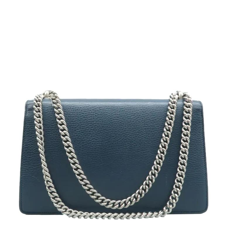 GUCCI Dionysus Medium Leather Shoulder Bag Navy Blue 400249