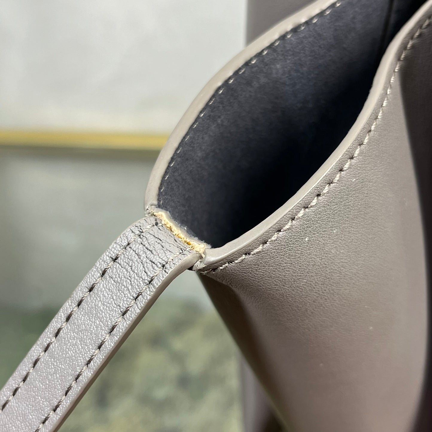 CELINE Tri-fold Medium Grey Shoulder Bag