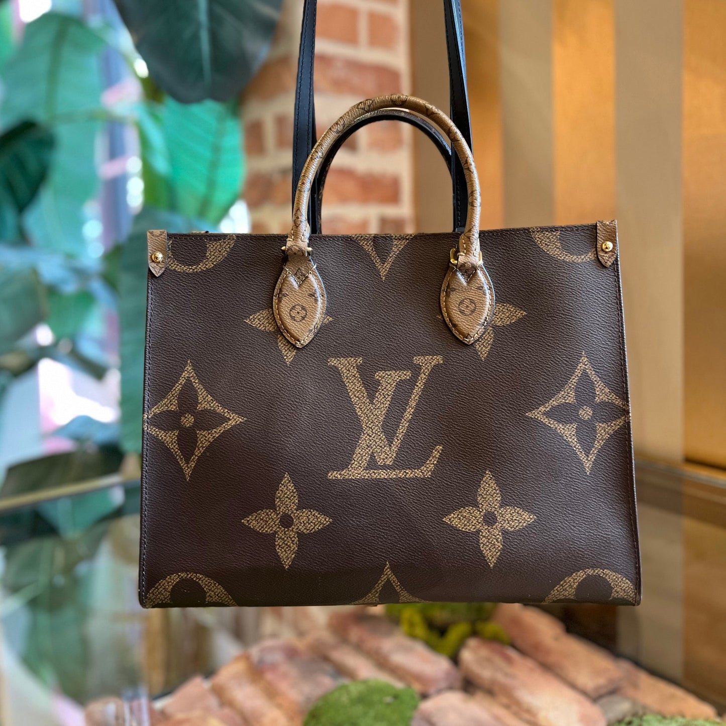 LOUIS VUITTON OnTheGo MM Brown Monogram Reverse Giant Monogram Canvas Tote Bag