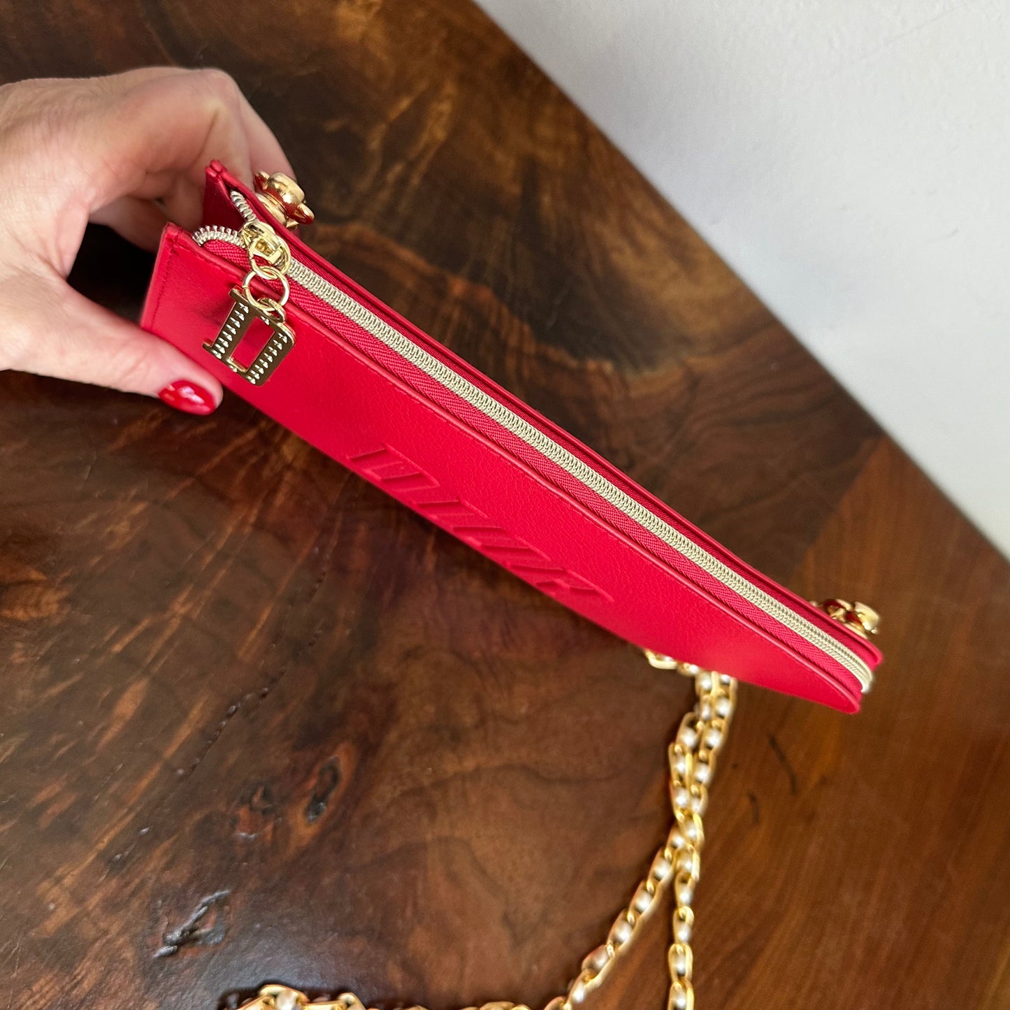 The Junco Crossbody Bag - Christmas Red in Embossed Dior