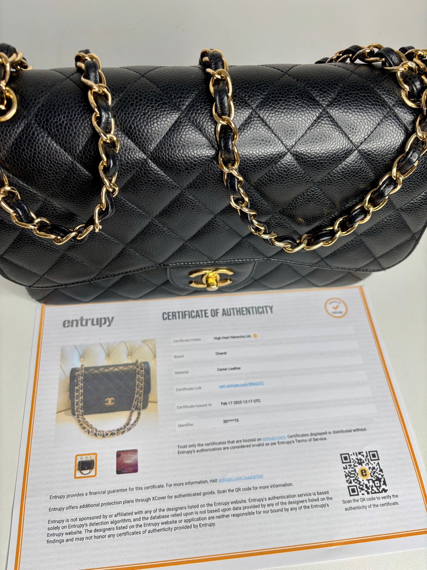 Chanel Jumbo Black Caviar Classic Double Flap Gold Hardware Shoulder Bag 2021 - Preloved