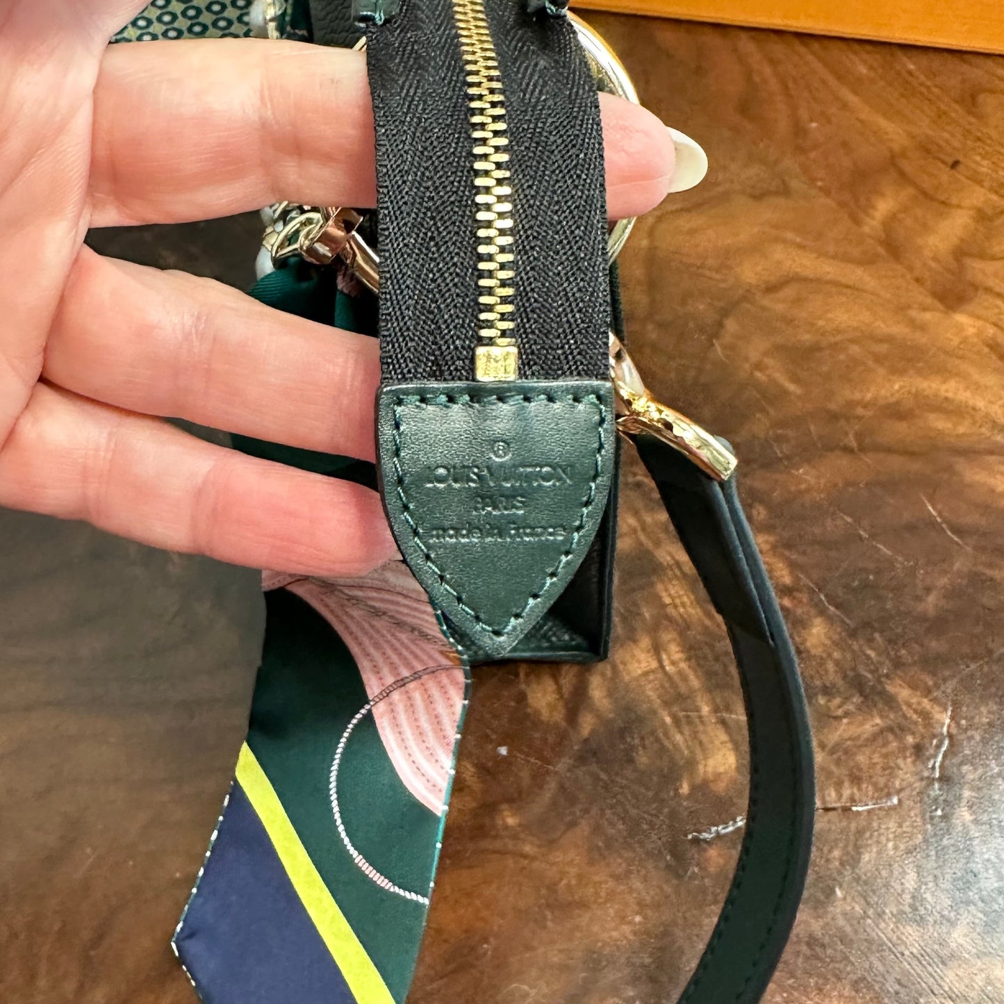 The Swan Crossbody -Orvis bags LV Taiga Leather in Dark Green