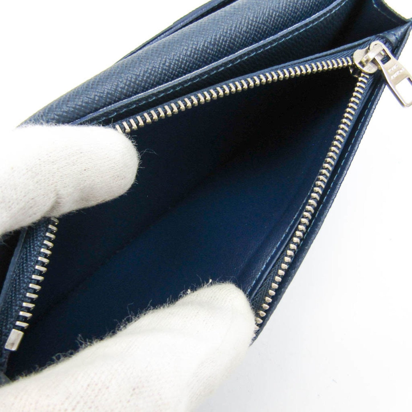 Louis Vuitton Portefeuille Brazza Navy Leather Wallet