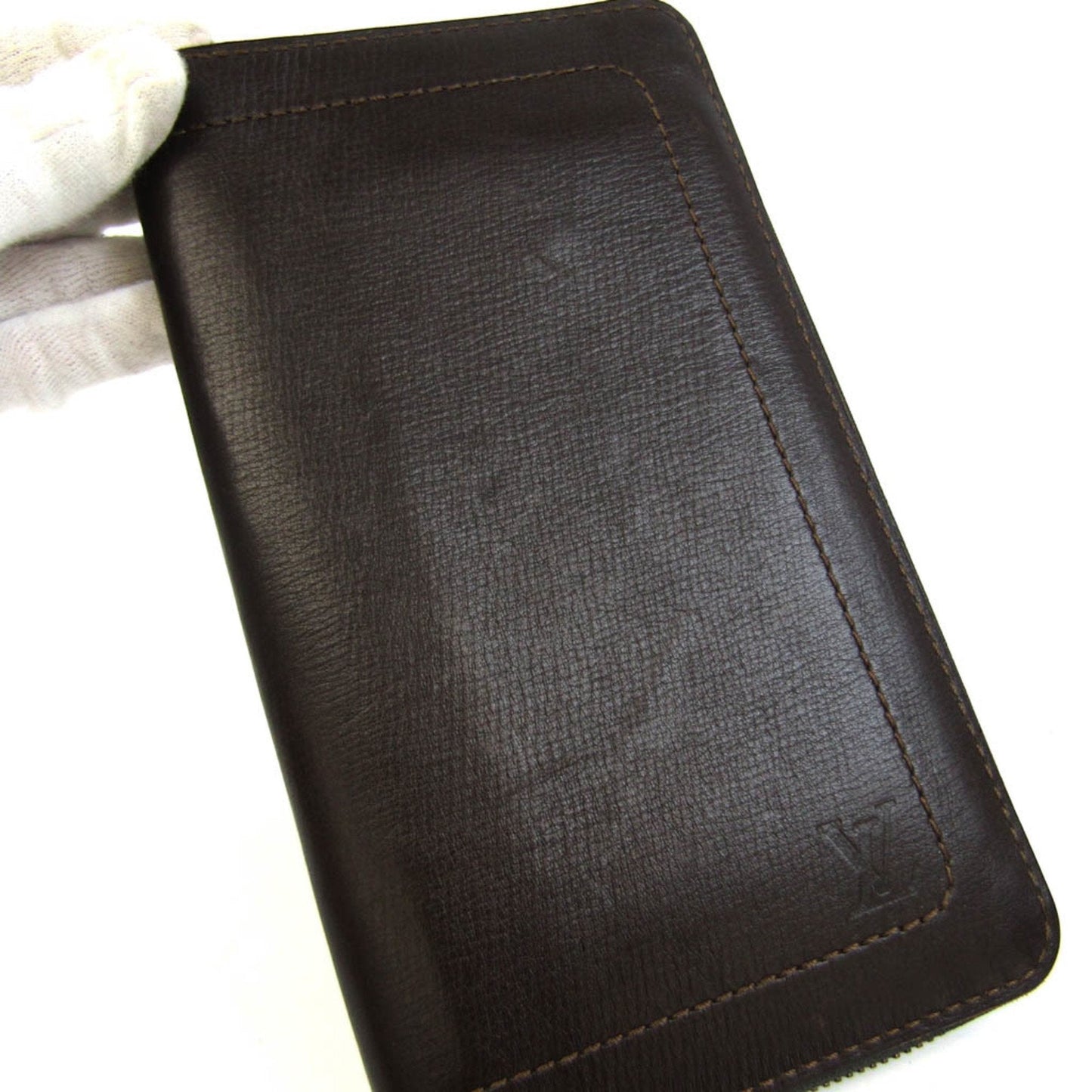 Louis Vuitton Zippy Organizer Brown Leather Wallet