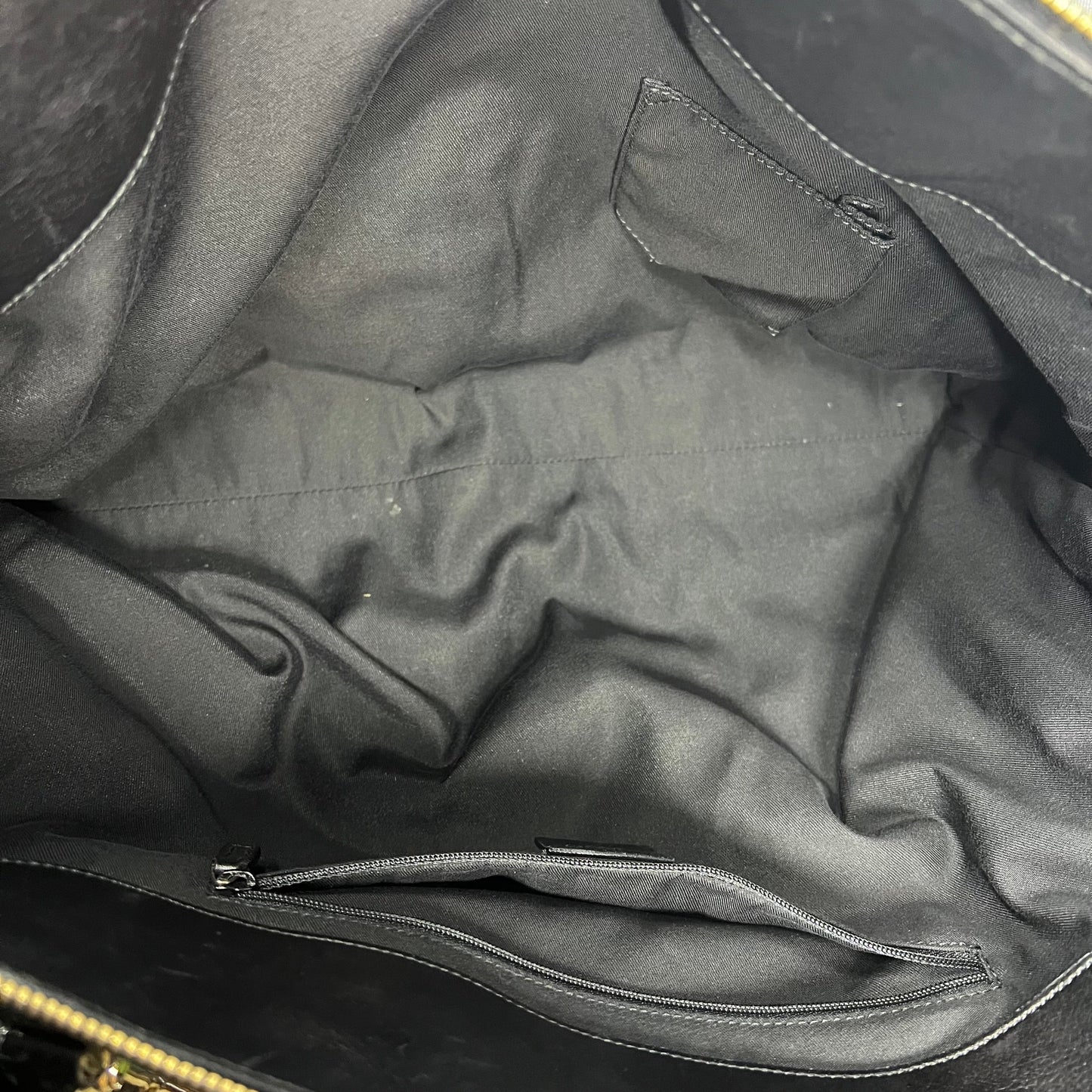 GUCCI Black Patent Leather D Ring Tote Bag