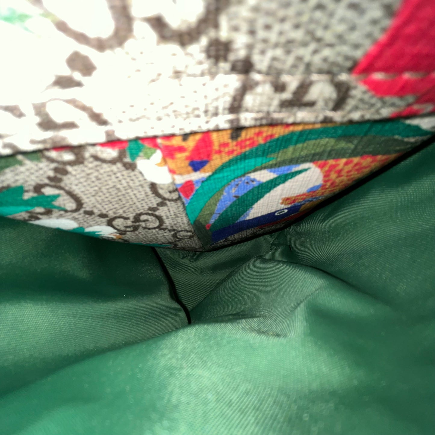 GUCCI GG Supreme Monogram Jungle Green Diaper Bag