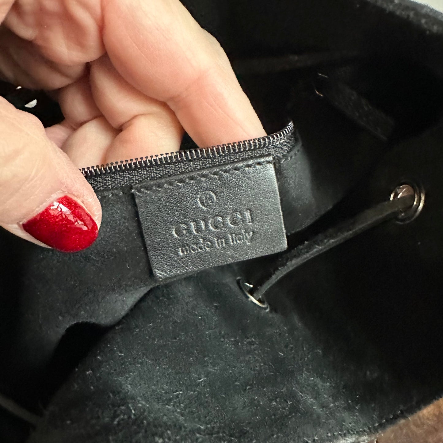 The Peacock Crossbody -Orvis bags Suede GG in Black
