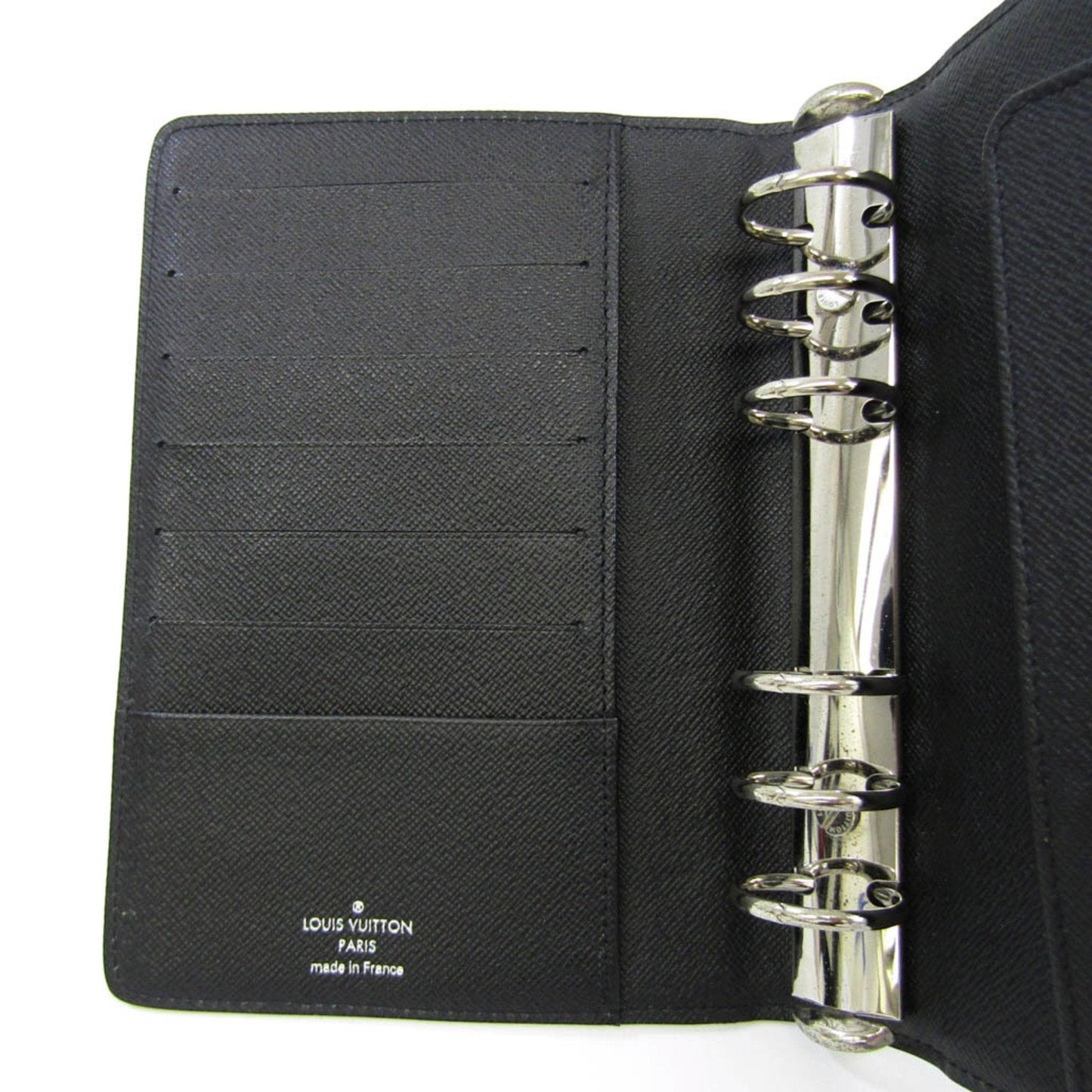 Louis Vuitton Agenda Mm Black Leather Wallet