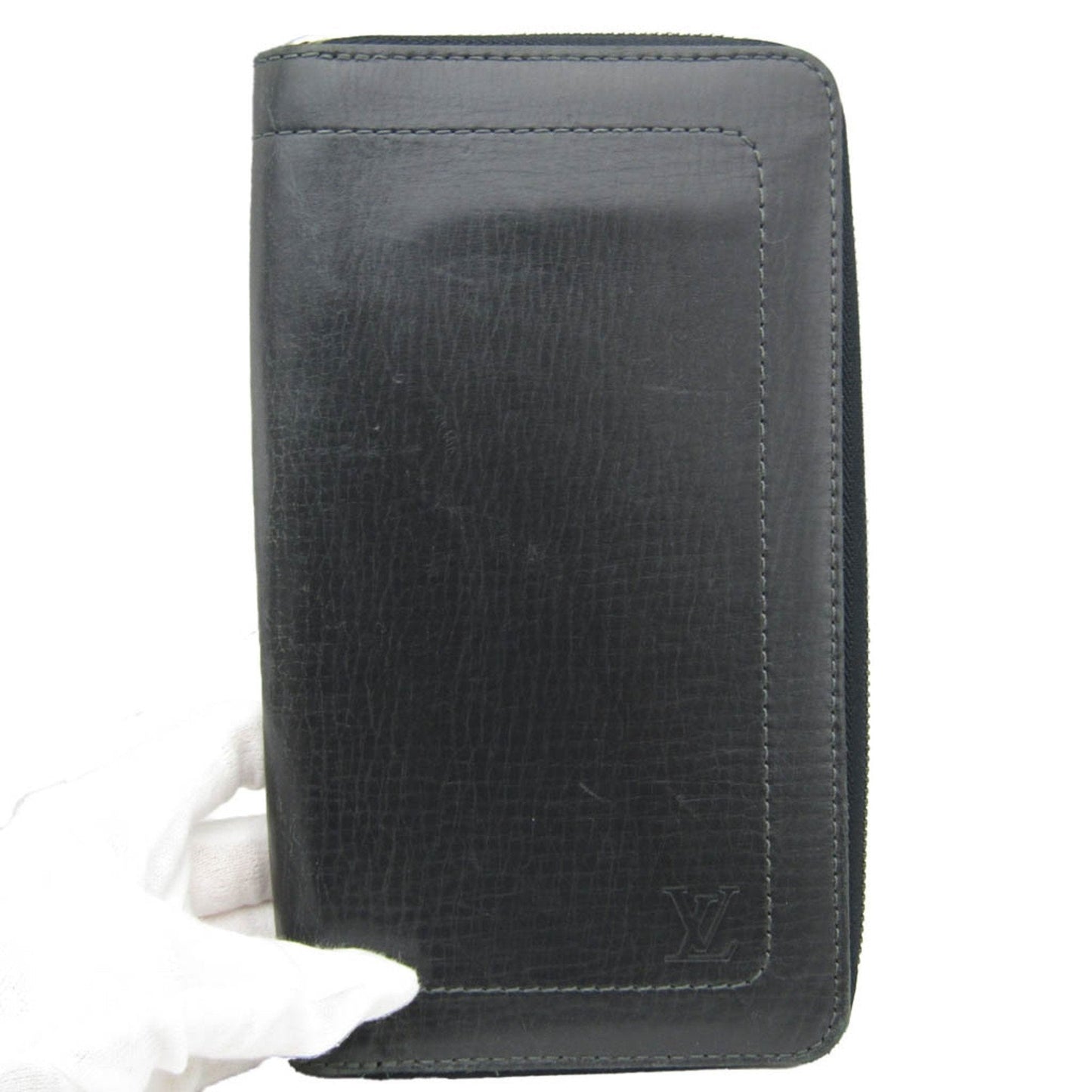 Louis Vuitton Portefeuille Zippy Grey Leather Wallet
