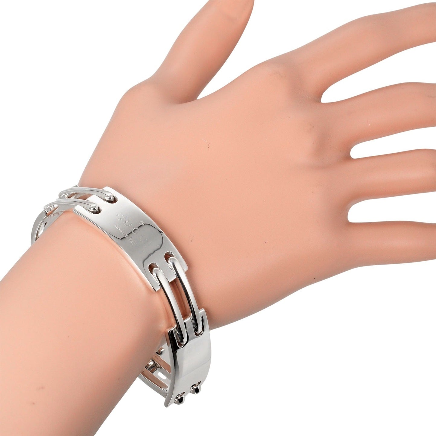 Gucci Logo Plate Silver Silver Bracelet Jewelry