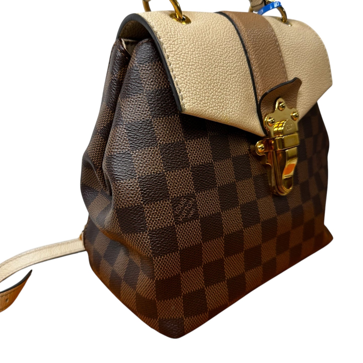 Damier Ebene Clapton Backpack Luxury Designer By Louis Vuitton, Size: Small