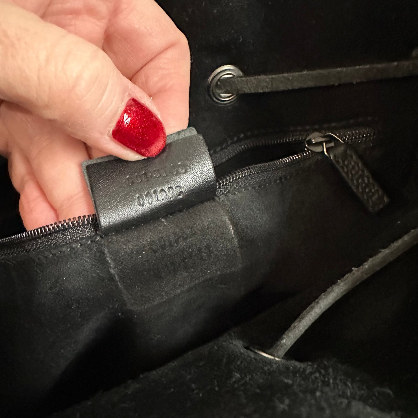 The Peacock Crossbody -Orvis bags Suede GG in Black
