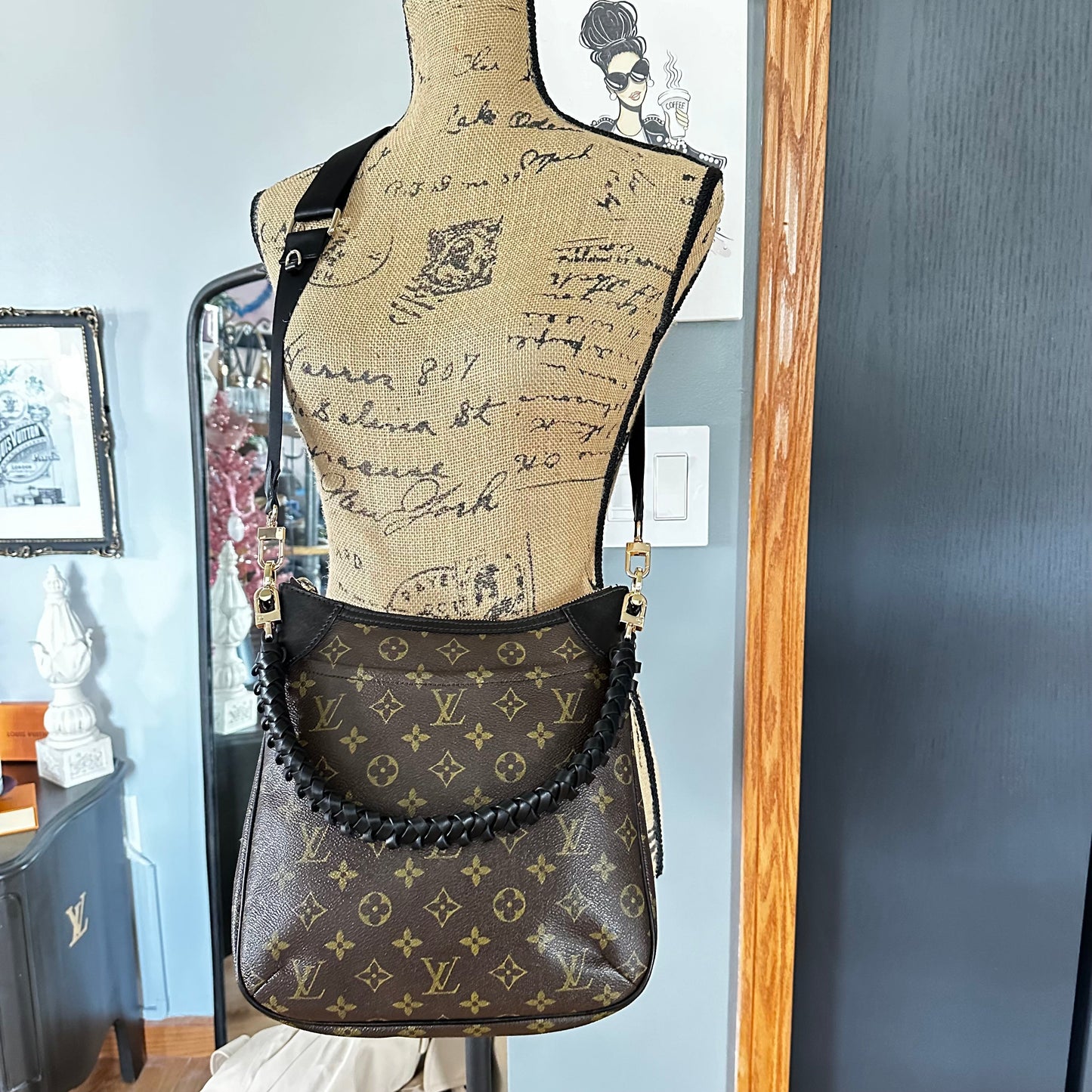 The Peacock Crossbody Handbag -Orvis bags LV in Black Monogram