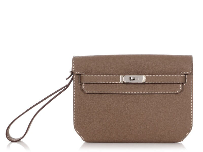 Hermes Kelly Depeches Pouch 25 “Etoupe” - Togo