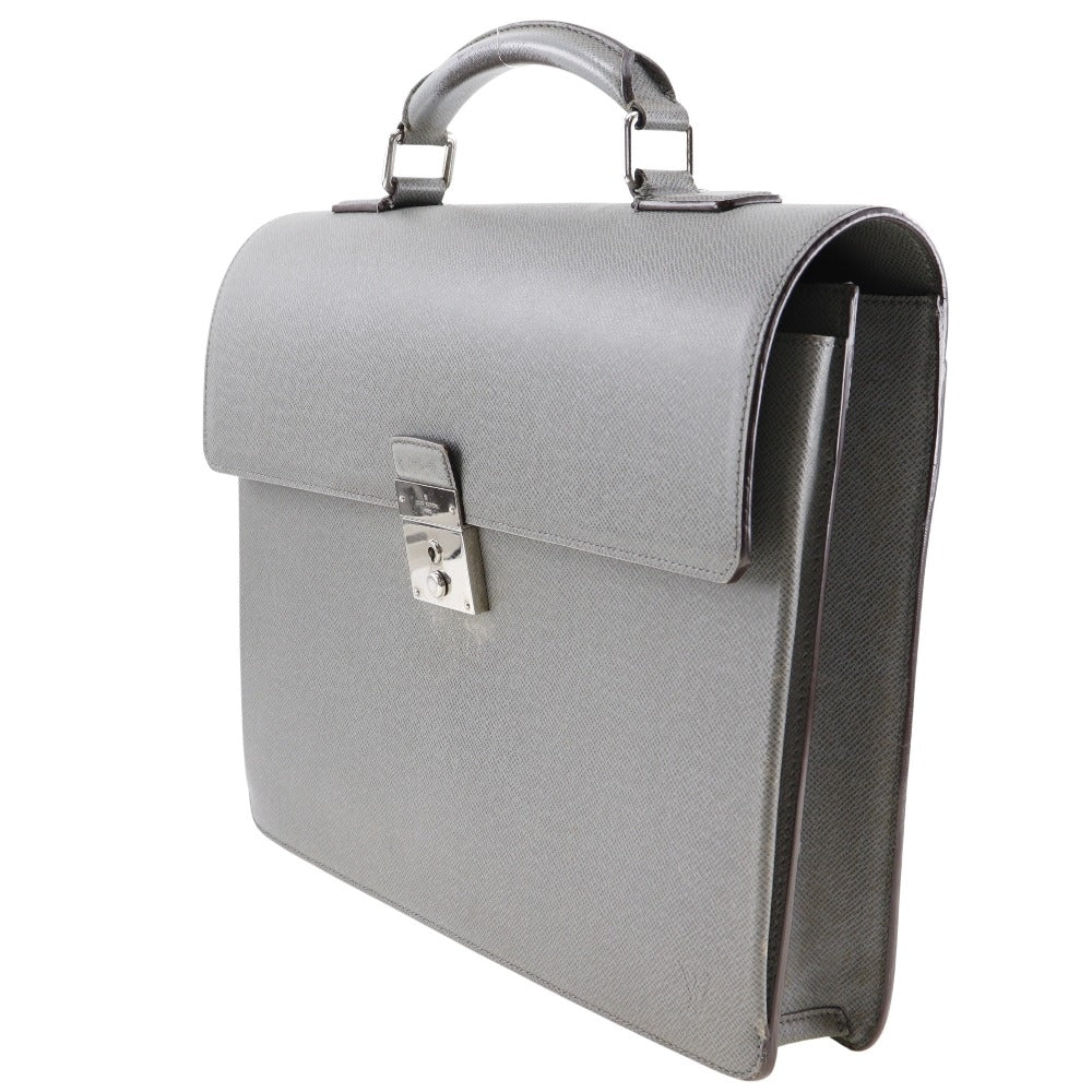 Louis Vuitton Robusto Grey Leather Briefcase Bag