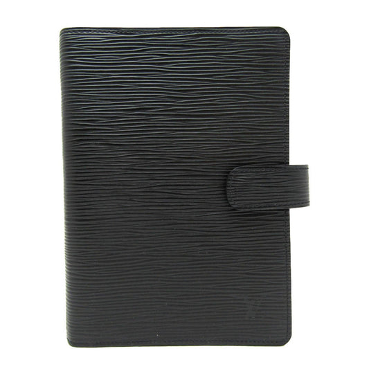 Louis Vuitton Agenda Mm Black Leather Wallet  ()