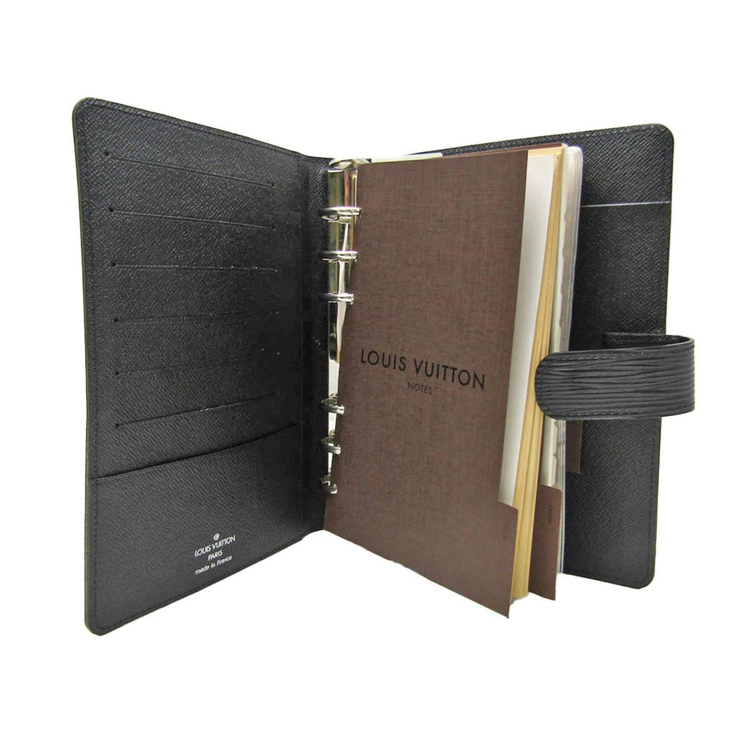 Louis Vuitton Agenda Mm Black Leather Wallet