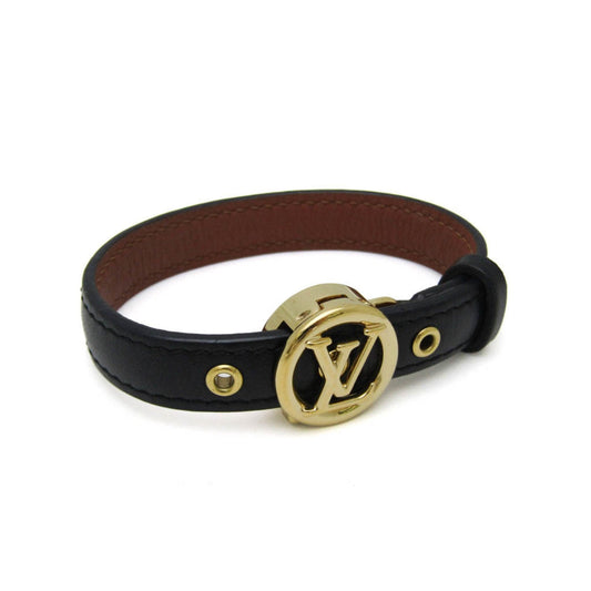 Louis Vuitton Eclipse Black Leather Bracelet Jewelry ()