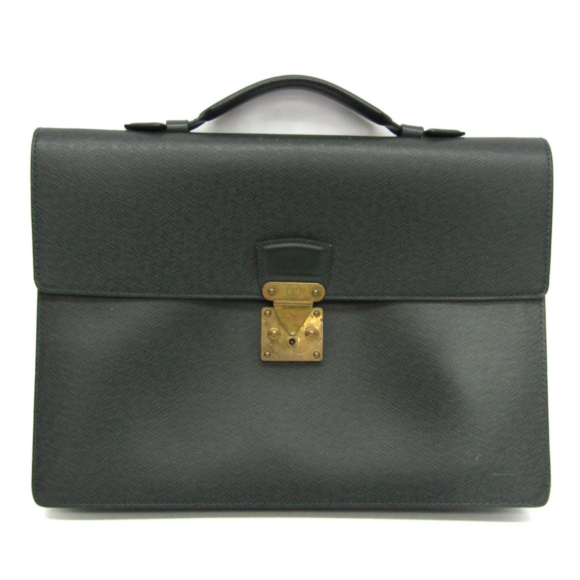 Louis Vuitton Taiga Green Leather Briefcase Bag ()