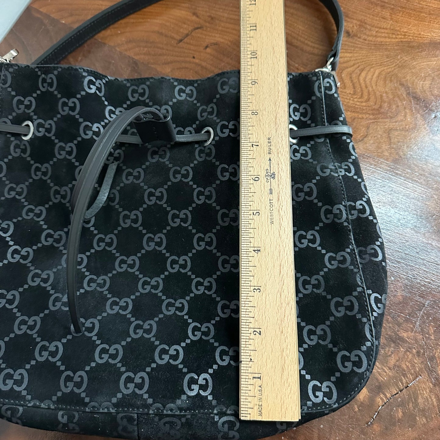 The Peacock Crossbody -Orvis bags Suede GG in Black
