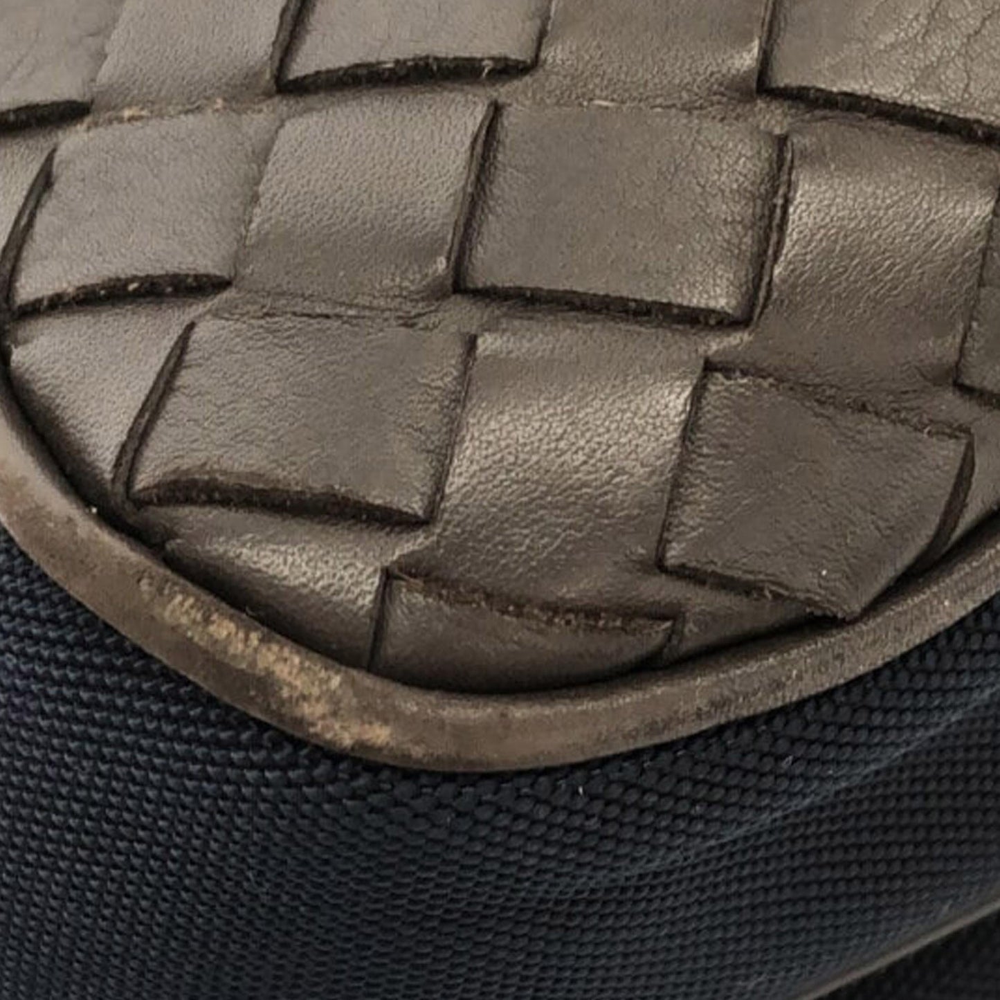 Bottega Veneta Intrecciato Leather and Canvas Crossbody