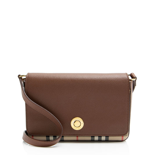 Burberry Calfskin Vintage Check Hampshire Crossbody