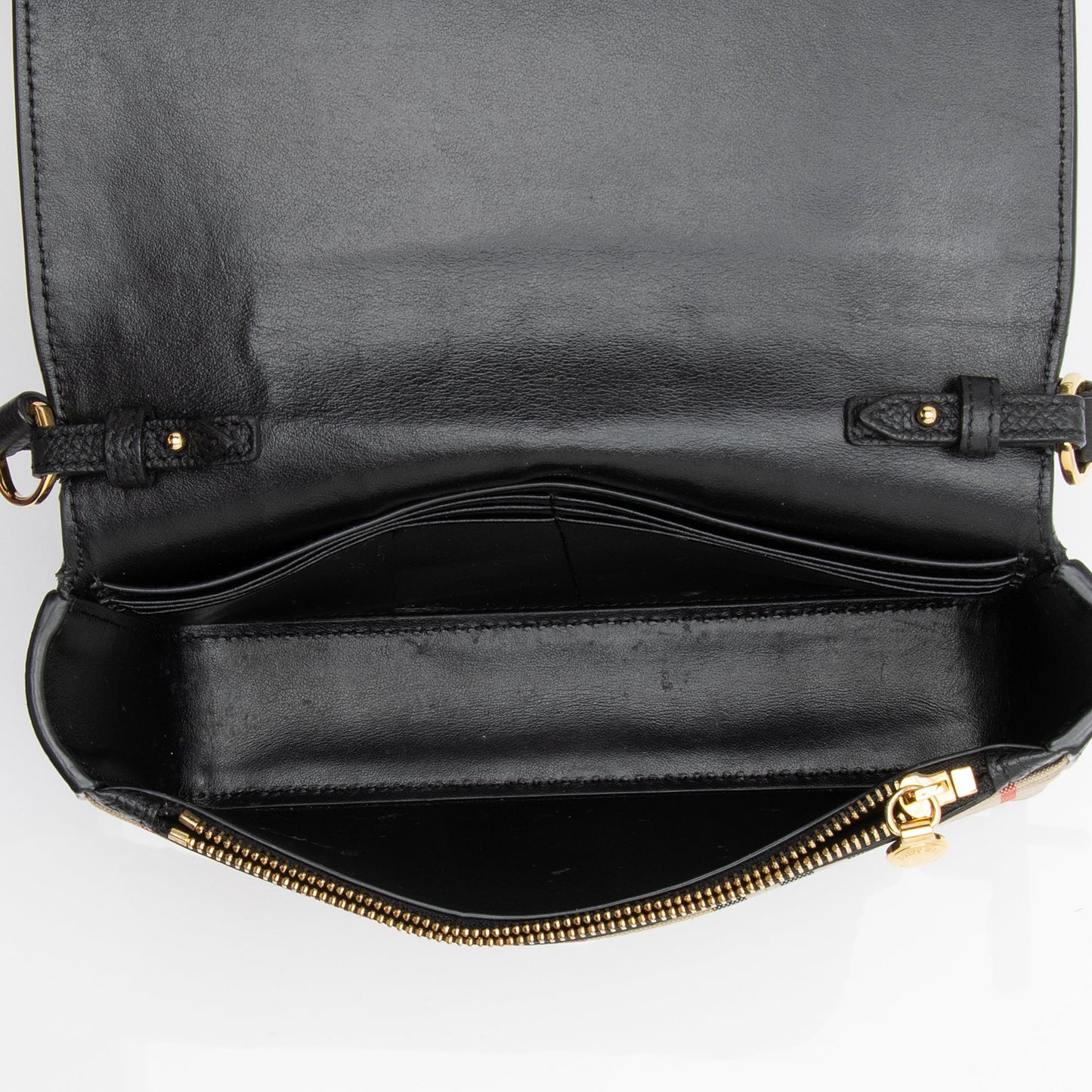 Burberry Grainy Calfskin Vintage Check Hampshire Crossbody Bag (SHF-LGcYMb)