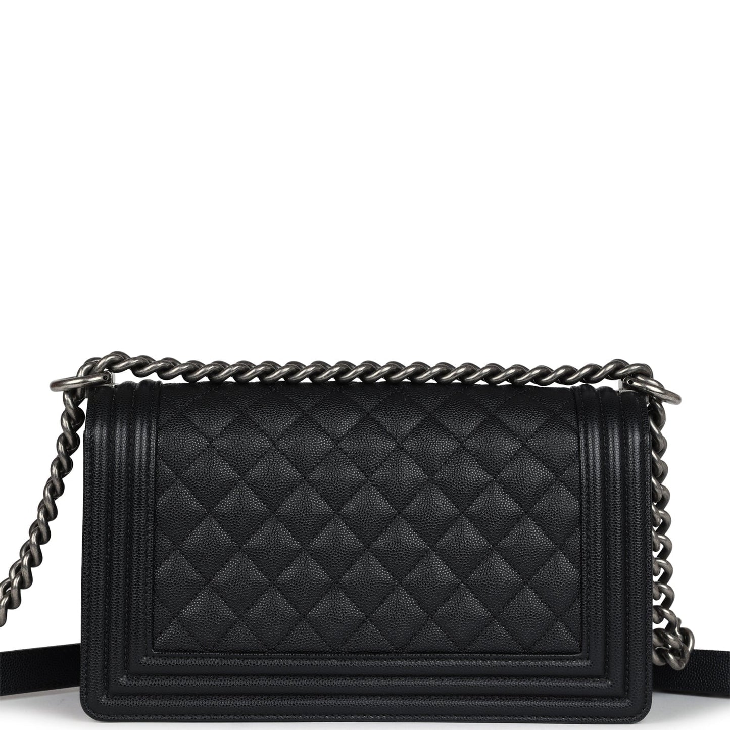 Chanel Medium Boy Bag Black Caviar Aged Ruthenium Hardware