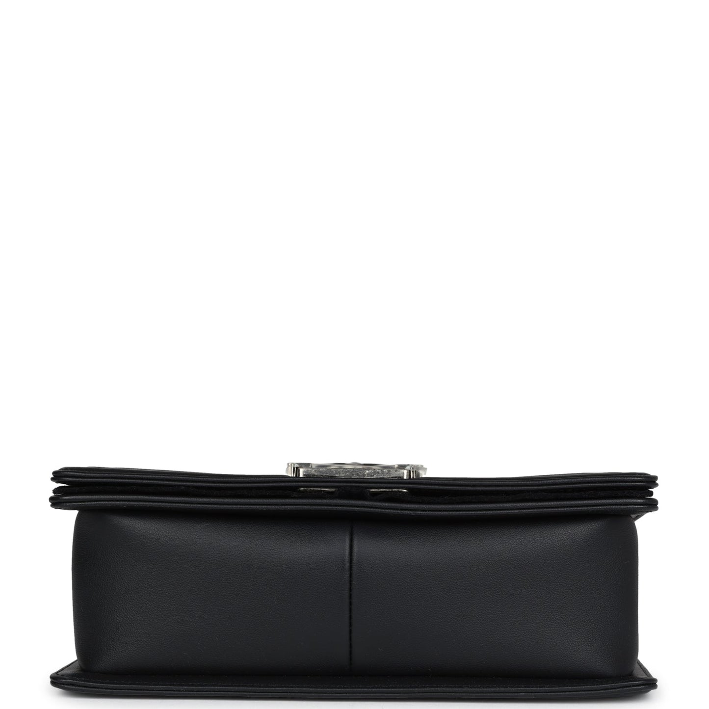 Chanel Medium Boy Bag Black Calfskin Aged Ruthenium Hardware