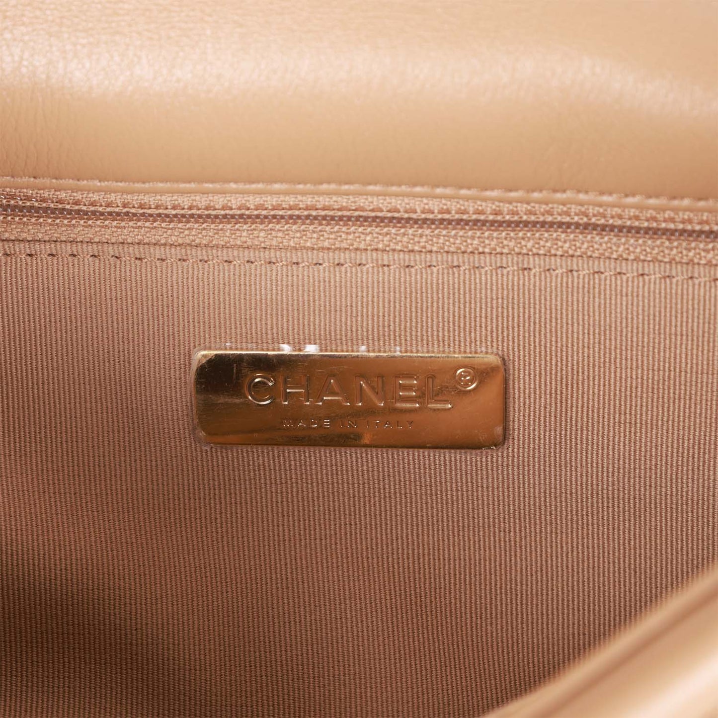 Chanel Medium 19 Flap Bag Dark Beige Calfskin Mixed Hardware