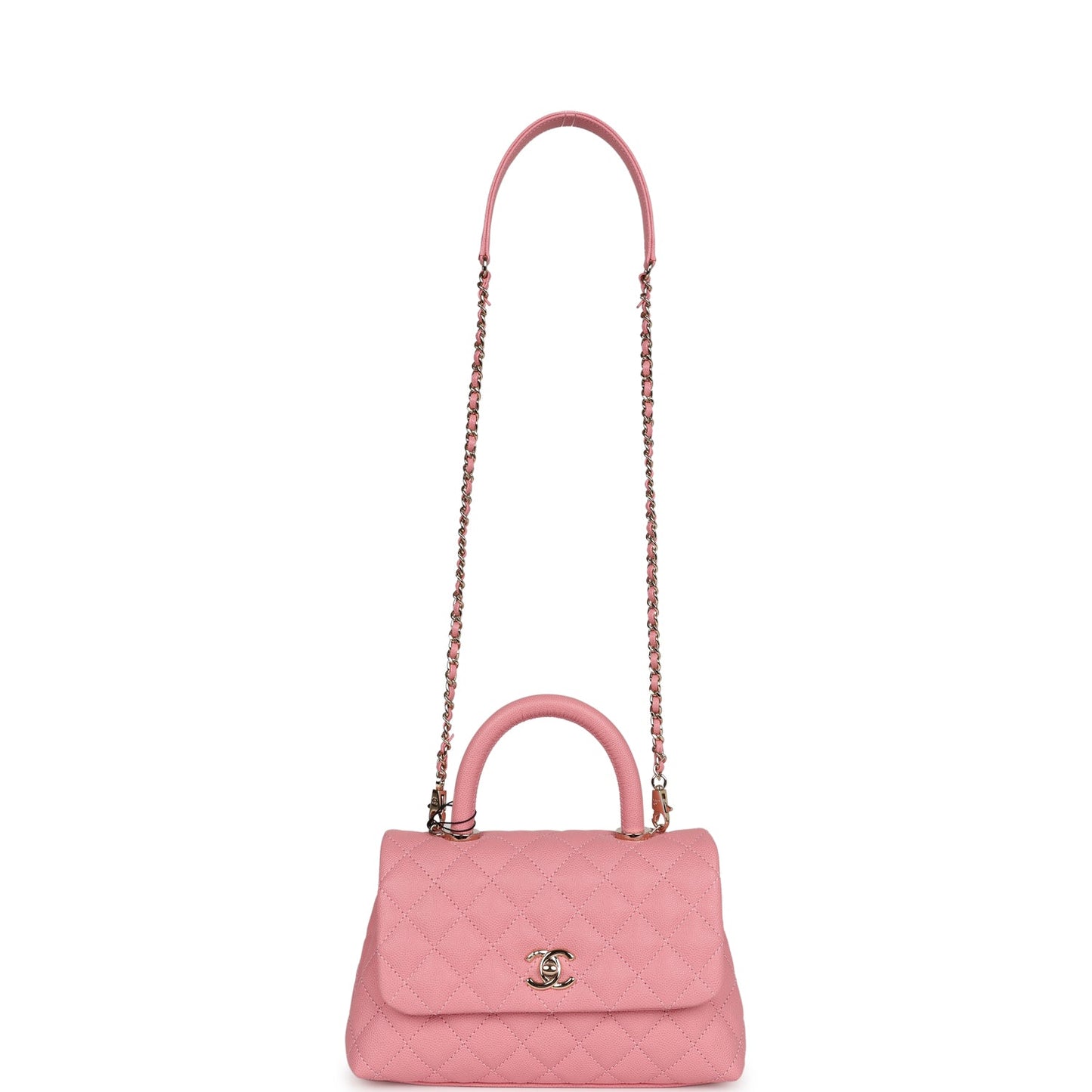 Chanel Small Coco Handle Dark Pink Caviar Light Gold Hardware