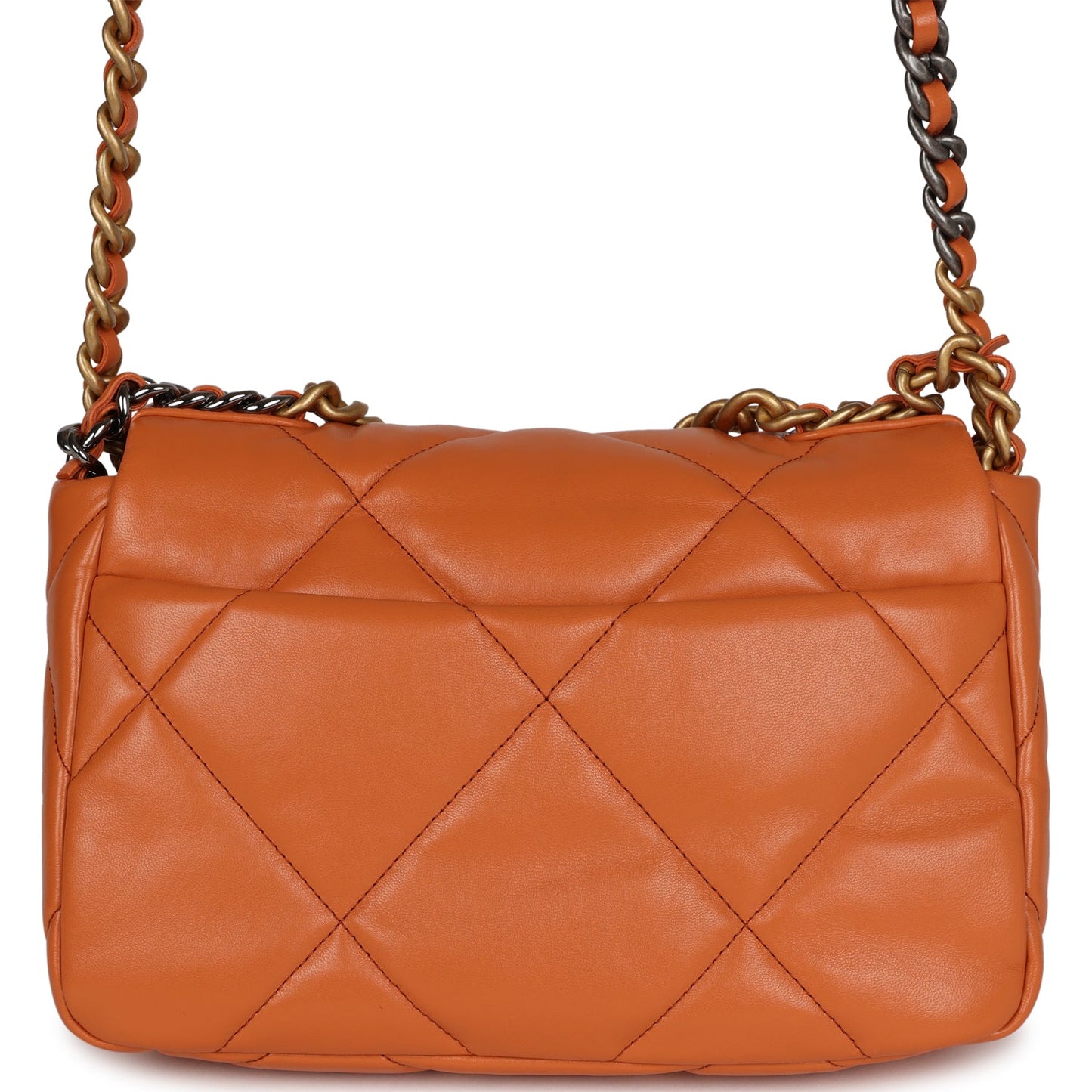 Chanel Medium 19 Flap Orange Lambskin Mixed Metal Hardware