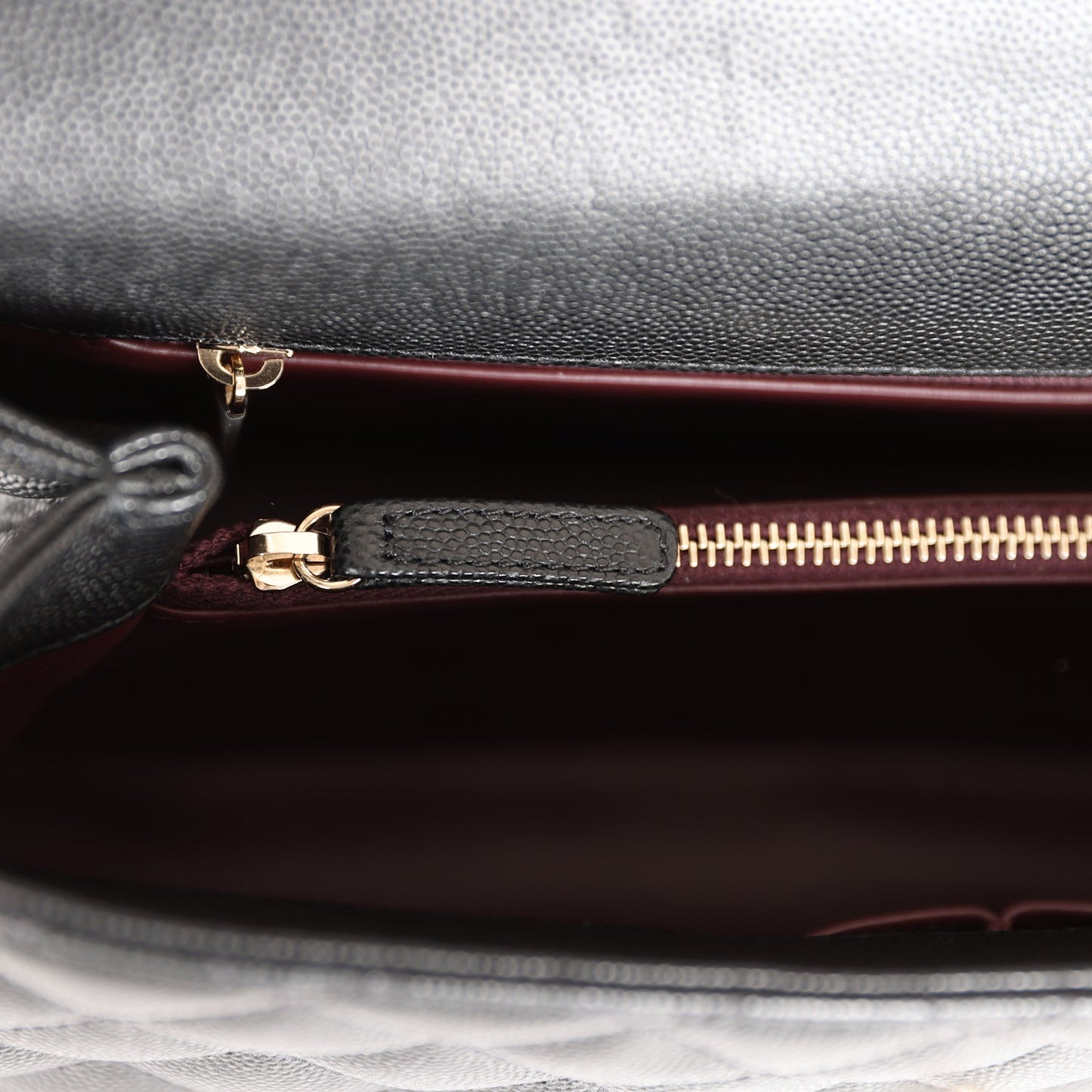 Chanel Small Coco Handle Flap Bag Black Caviar Gold Hardware