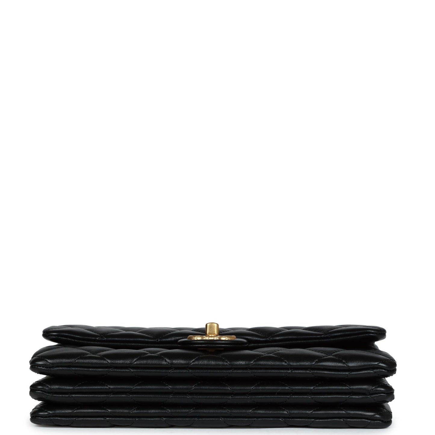 Chanel Small Crush Flap Bag Black Shiny Aged Calfskin Brushed Gold Hardware