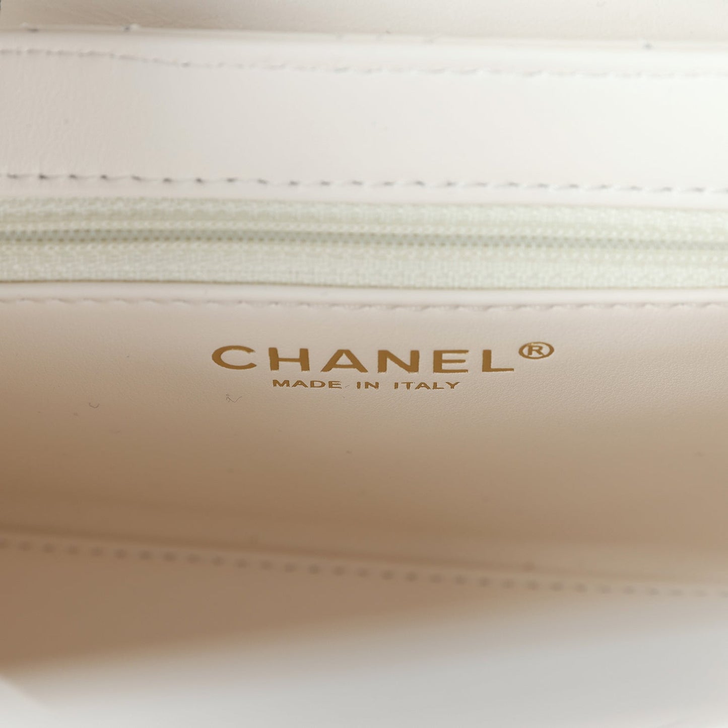 Chanel Small Kelly Shopper White Shiny Aged Calfskin Brushed Gold Hardware