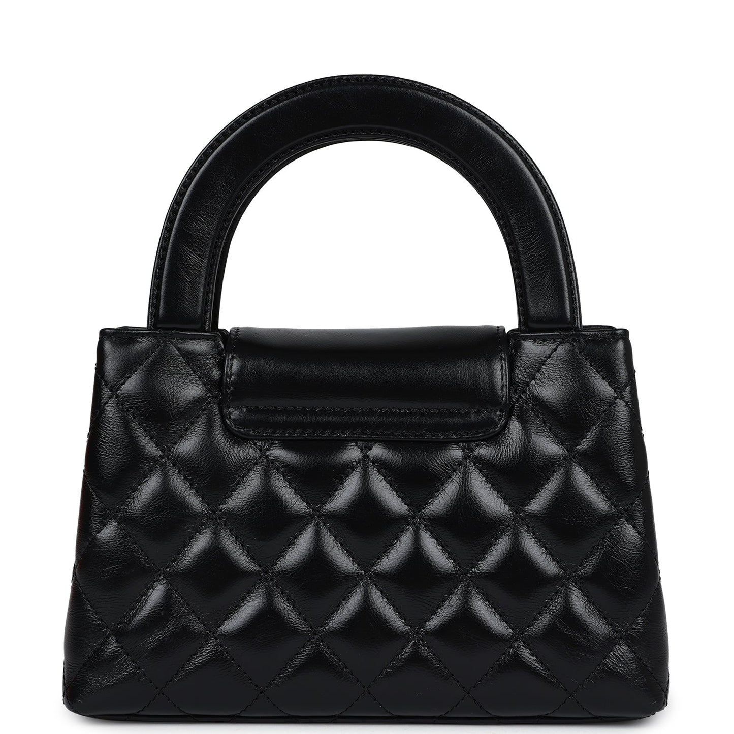 Chanel Small Kelly Shopper Black Shiny Aged Calfskin Brushed Gold Hardware