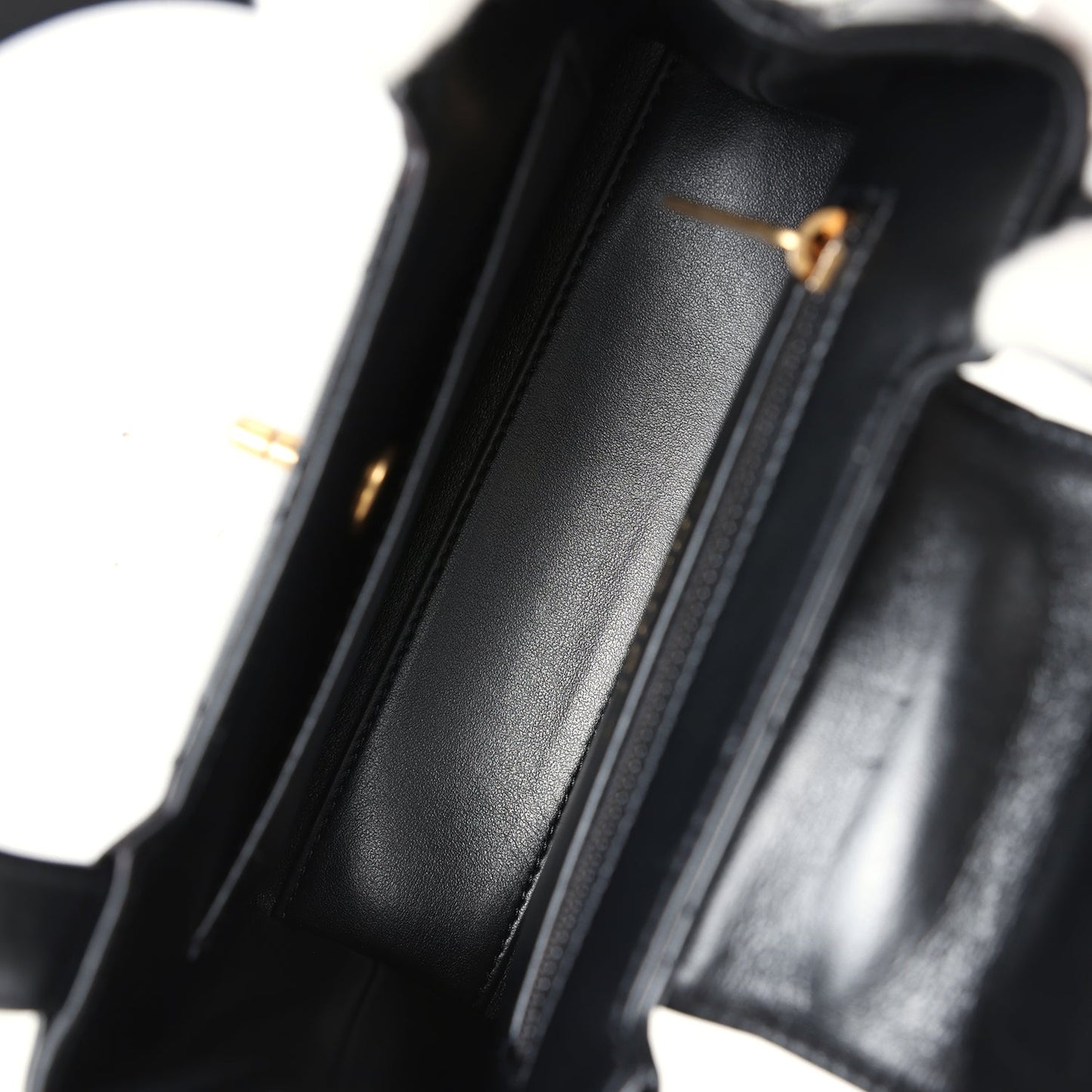 Chanel Small Kelly Shopper Black Shiny Aged Calfskin Brushed Gold Hardware