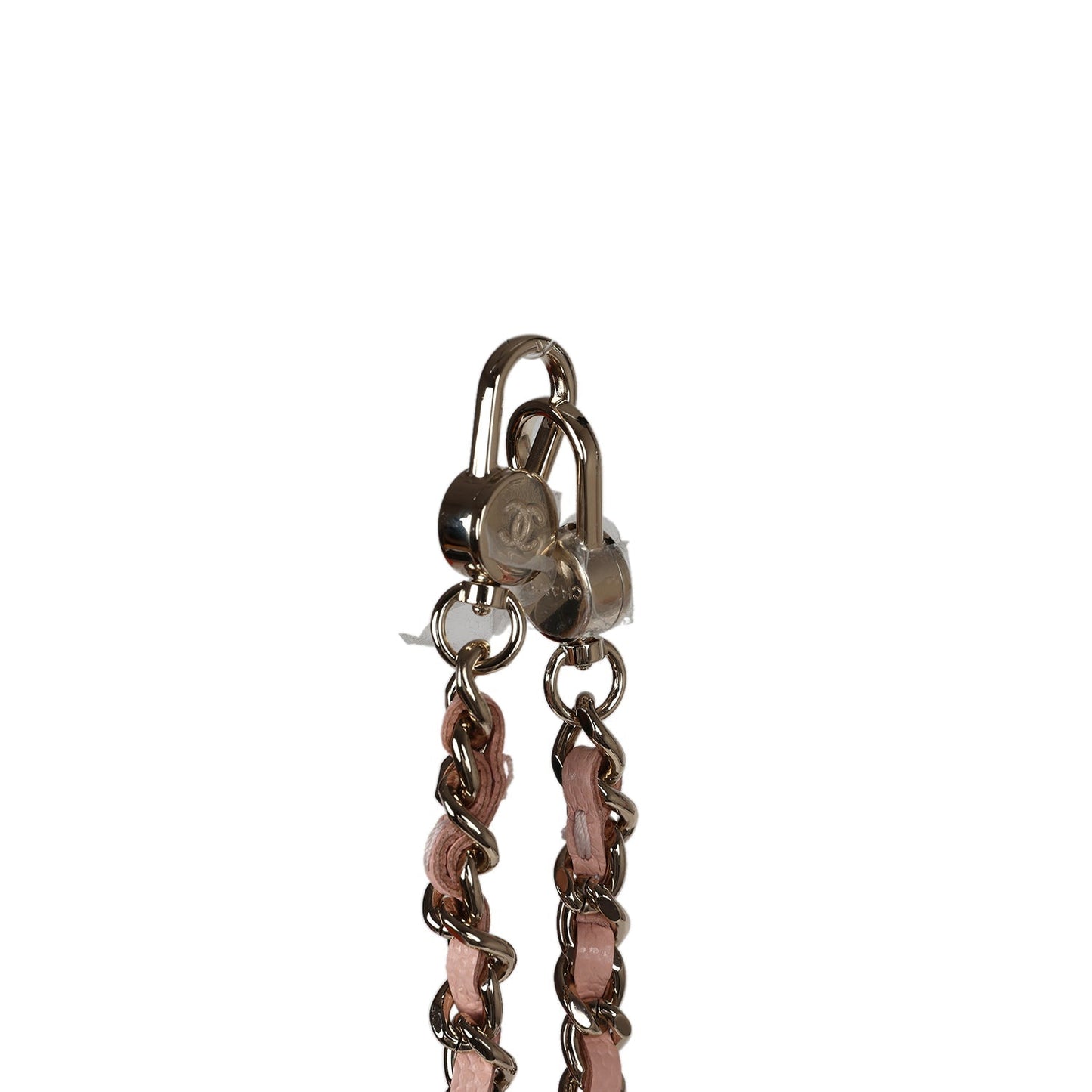 Chanel Mini Phone Holder Backpack with Chain Light Pink Caviar Light Gold Hardware
