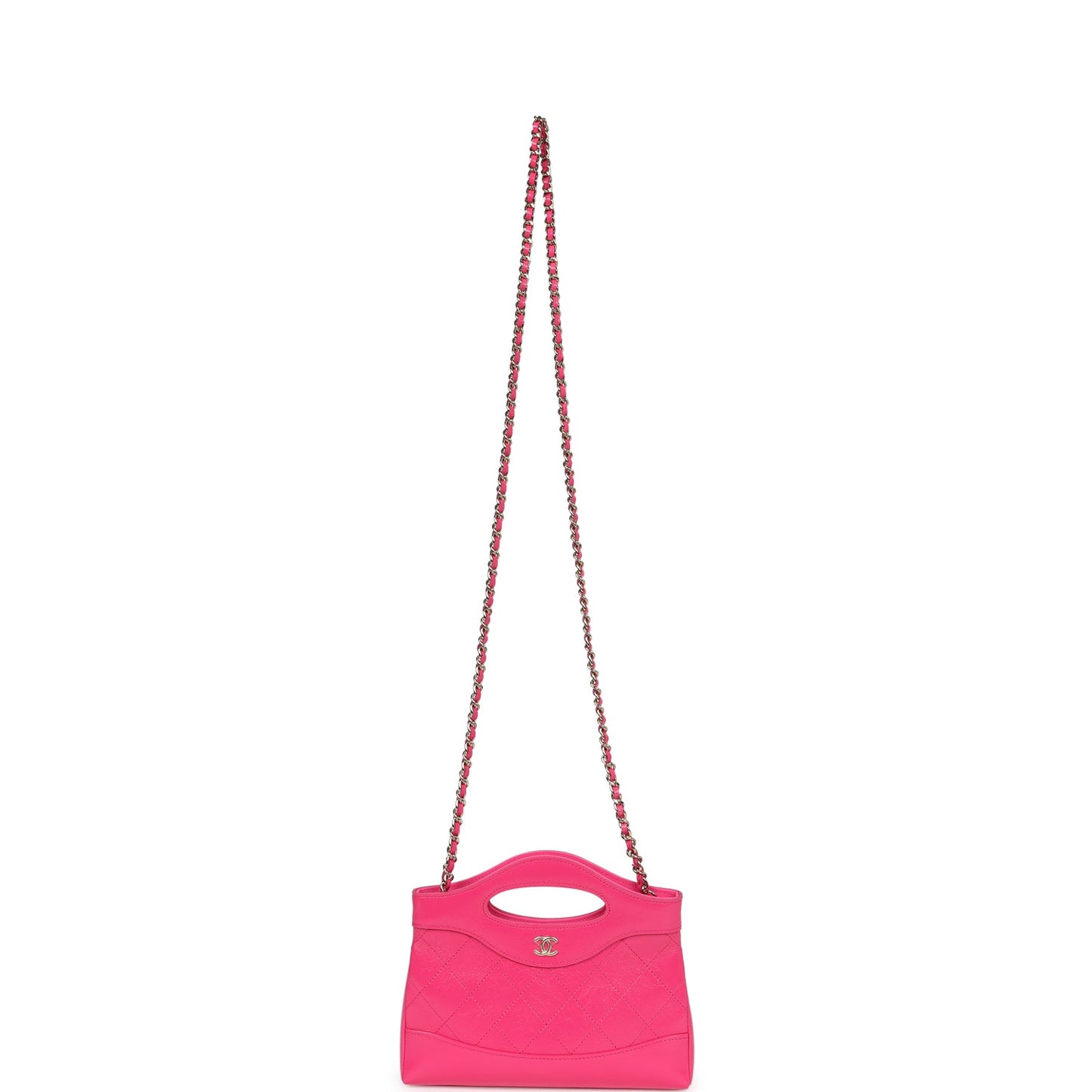 Chanel Nano 31 Shopper Hot Pink Shiny Aged Calfskin Gold Hardware