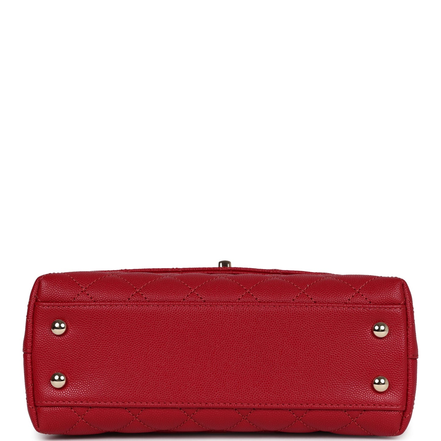 Chanel Small Coco Handle Dark Red Caviar Light Gold Hardware