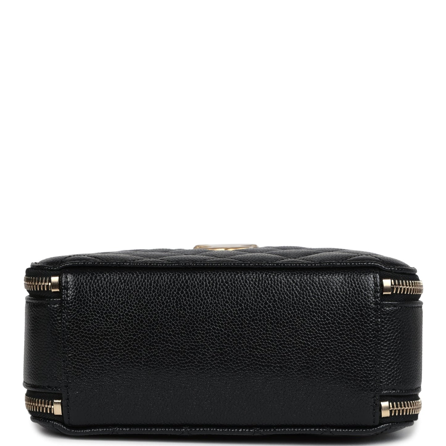 Chanel Small Pick Me Up Top Handle Vanity Case Black Caviar Brushed Gold Hardware