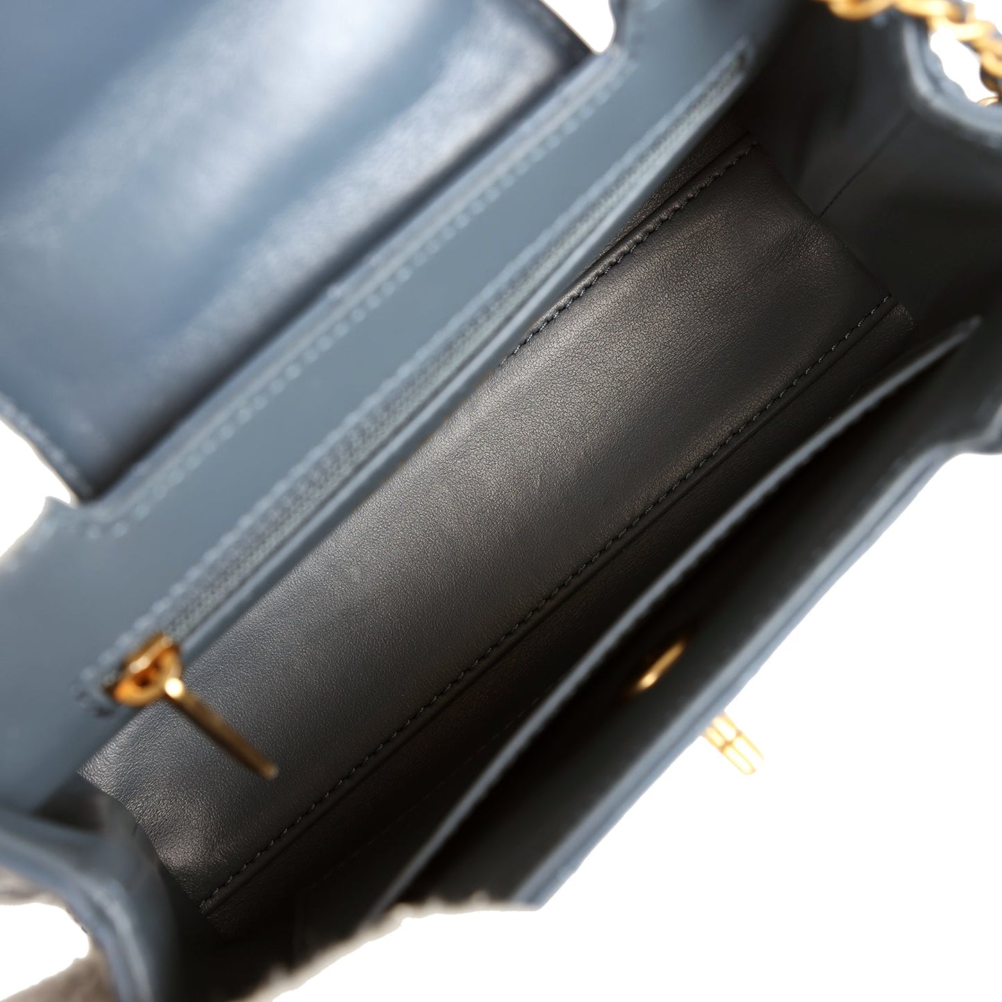 Chanel Small Kelly Shopper Blue Shiny Aged Calfskin Brushed Gold Hardware