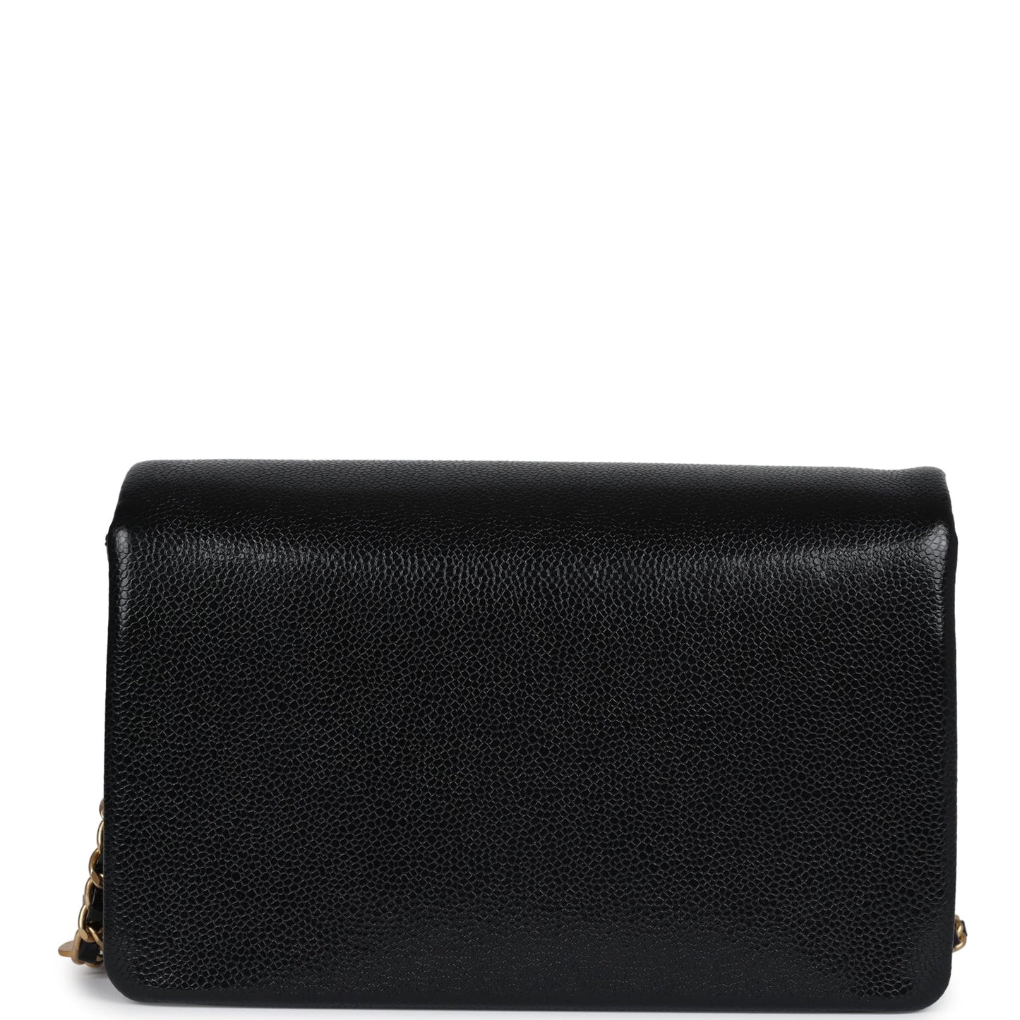 Chanel Small Flap Bag Black Shiny Grained Calfskin Brushed Gold Hardware