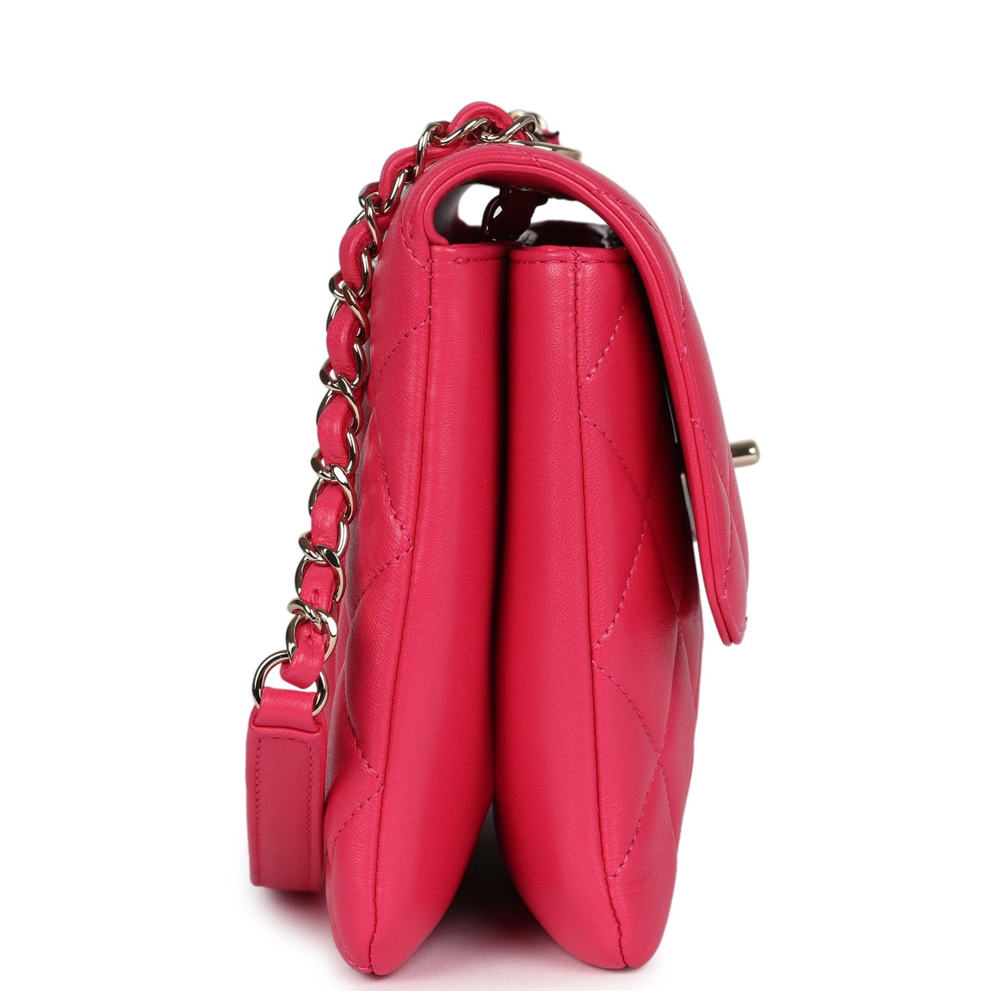 Chanel Medium Trendy CC Flap Bag Dark Pink Lambskin Light Gold Hardware