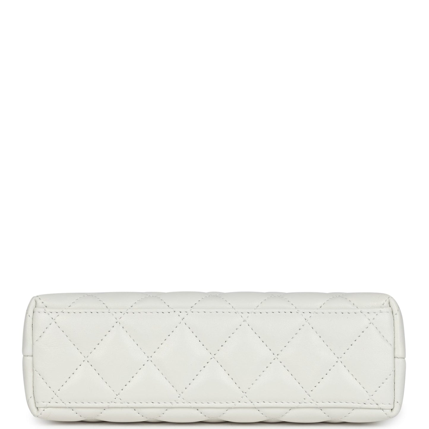 Chanel Small Kelly Shopper White Shiny Aged Calfskin Brushed Gold Hardware