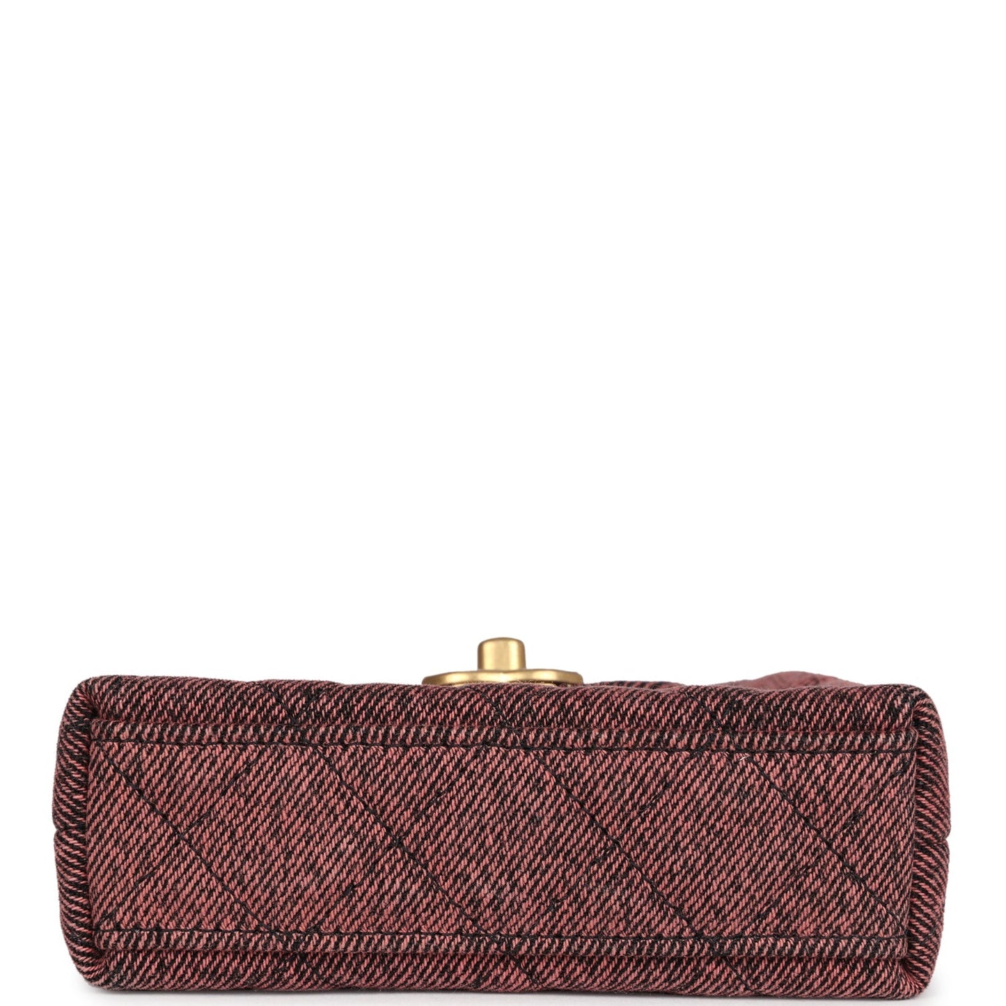 Chanel Nano Kelly Shopper Pink and Black Washed Denim Brushed Gold Hardware